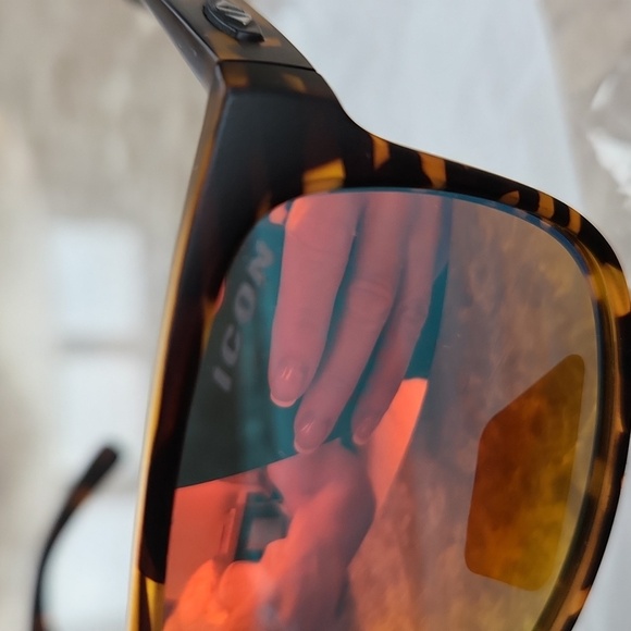 Icon Tempo Tortious Shell Sunglasses with Orange/Red Lenses, New, Never Used - Picture 2 of 5